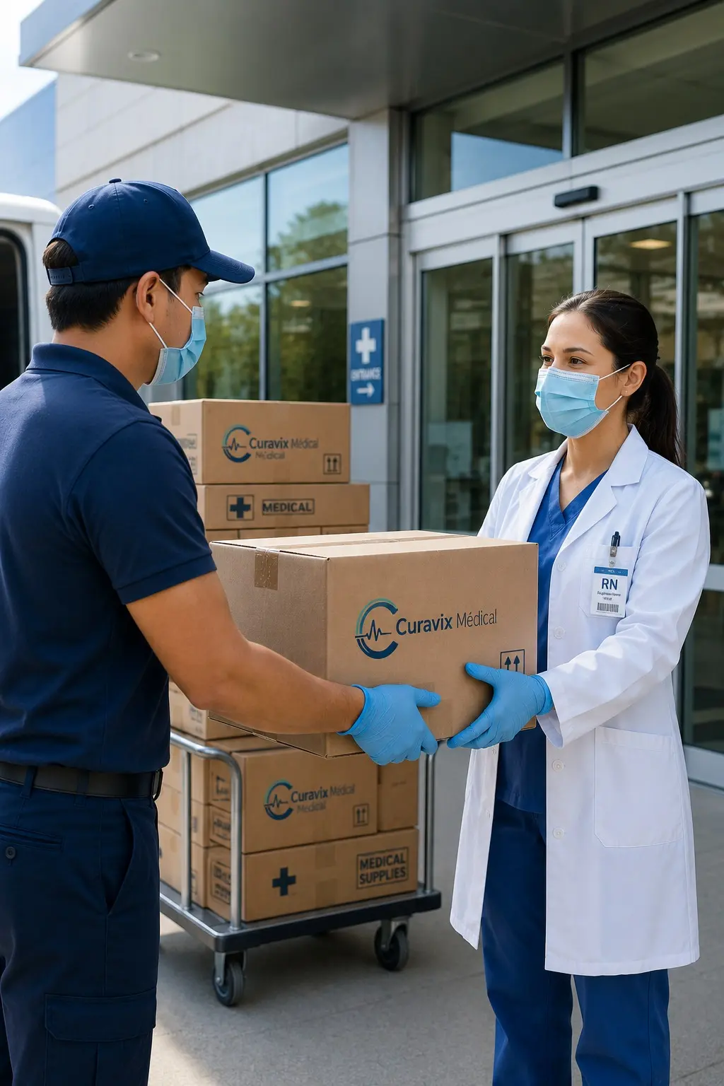 Curavix Medical delivery of healthcare supplies to a medical facility